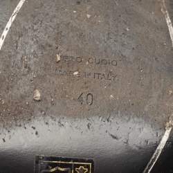 Pre Owned Balmain Silver Leather Cross Strap Slingback Mules Size 40