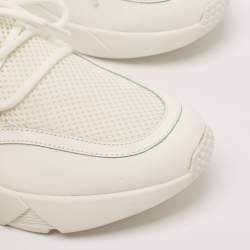 Balmain White Leather and Mesh Lace Up Sneakers Size 39