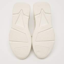 Balmain White Leather and Mesh Lace Up Sneakers Size 39