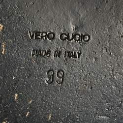 Pre Owned Balmain Black/Transparent Leather And PVC Cap Toe Ankle Length Boots Size 39