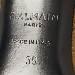 Pre Owned Balmain Green Suede Robin Embellish Knee Length Boots Size 39