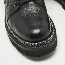 مملوكة مسبقًا حذاء بوت بالمان أسود جلد سلسلة تفاصيل مقاس 38.5