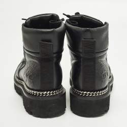 مملوكة مسبقًا حذاء بوت بالمان أسود جلد سلسلة تفاصيل مقاس 38.5