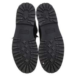 Pre Owned Balmain Black Leather Taiga Ankle Boots Size 40 