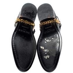 Balmain Black Quilted Leather Chain Details Boots Size 37.5