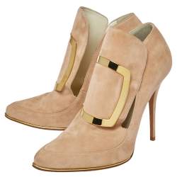 Balmain Beige Suede Desiree Booties Size 40.5