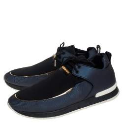 Balmain Black/Blue Neoprene Doda Sneakers Size 40