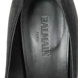 Balmain Paris Black Suede Pointe Toe Pumps Size 37