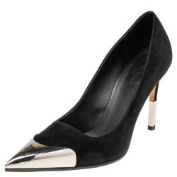 Balmain Paris Black Suede Pointe Toe Pumps Size 37