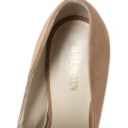 Pre Owned Balmain Beige Suede Desiree Booties Size 36