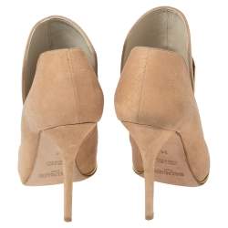 Pre Owned Balmain Beige Suede Desiree Booties Size 36