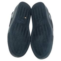 Pre Owned Balmain Black Leather Slip On Sneakers Size 39