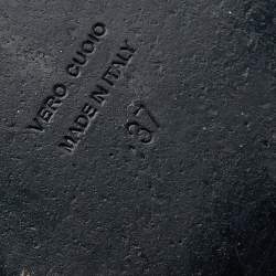 Pre Owned Balmain White Leather Pernille Logo Ankle Strap Sandals Size 37