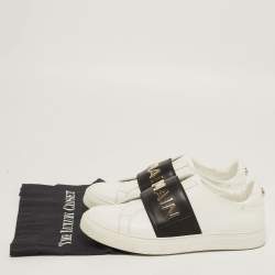 Pre Owned Balmain White Leather Low Top Sneakers Size 38