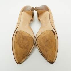 Bally Light Brown Nubuck Leather D'orsay Pointed Toe Pumps Size 39.5