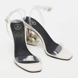 Pre Owned Balmain Transparent PVC Naomi Ankle-Strap Sandals Size 37