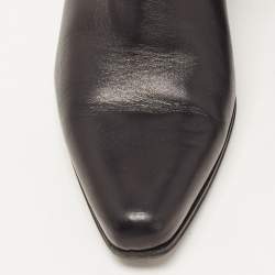 Balmain Black Leather and Suede Ankle Boots Size 39