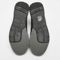 Balmain Black Fabric and Leather Cameron Sock Sneakers Size 38
