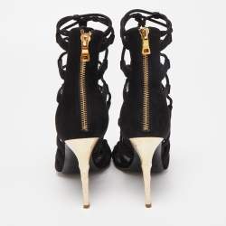 Balmain Black Suede Strappy Sandals Size 36