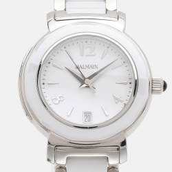 Balmain White Ceramic Stainless Steel B3896.33.22 Women's Wristwatch 29 mm