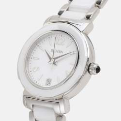 Balmain White Ceramic Stainless Steel B3896.33.22 Women's Wristwatch 29 mm