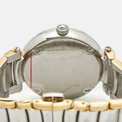 Pre Owned Balmain Silver Dial Two Tone Stainless Steel Diamond Classica Lady Downtown 4076 Women's Wristwatch 35 mm