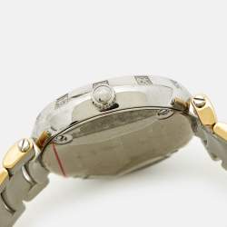 Pre Owned Balmain Silver Dial Two Tone Stainless Steel Diamond Classica Lady Downtown 4076 Women's Wristwatch 35 mm