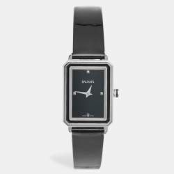Pre Owned Balmain Eirini B4391.32.66 Black Dial Stainless Steel Patent Leather Women's Wristwatch 25 mm