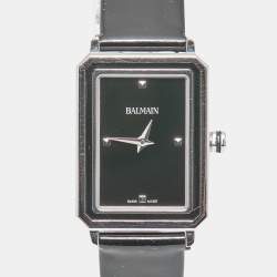 Pre Owned ساعة يد نسائية بالمان إيريني B4391.32.66 ستانلس ستيل جلد براءة عداد أسود 25 مم