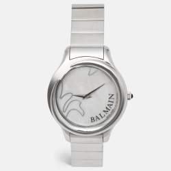 مملوكة مسبقًا Balmain 2351 White Mother Of Pearl Dial Stainless Steel Women's Wristwatch 38 mm