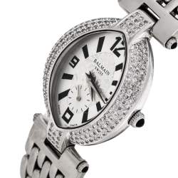 Pre Owned Balmain Silver Stainless Steel Excessive 3731 Women's Wristwatch 28 mm