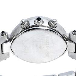 Pre Owned Balmain Silver Stainless Steel and Diamond Excessive Chronograph 5831 Women's Wristwatch 32 mm