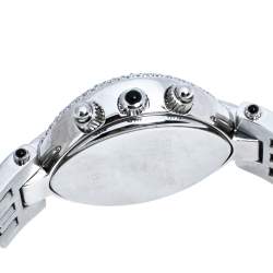 Pre Owned Balmain Silver Stainless Steel and Diamond Excessive Chronograph 5831 Women's Wristwatch 32 mm