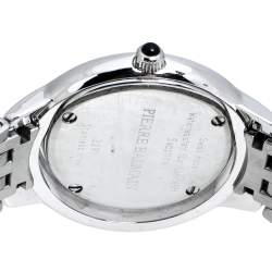 Pre Owned Balmain Silver Stainless Steel Diamonds Eclipse 3291 Women's Wristwatch 34 mm