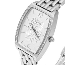 Pre Owned Balmain Silver Stainless Steel Diamond Arcade B1715.33.84 Women's Wristwatch 24 mm