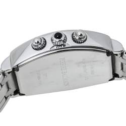 Pre Owned Balmain White Mother of Pearl Stainless Steel Arcade Chronograph Women's Wristwatch 30 mm