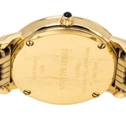 Pre Owned Balmain MOP Yellow Gold Plated Stainless Steel Diamond Elegance Chic Mini B1693.33.84 Women's Wristwatch 29 mm