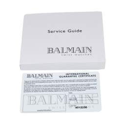 Pre Owned Balmain Silver Stainless Steel Diamond Eclipse 3291 Women's Wristwatch 34 mm
