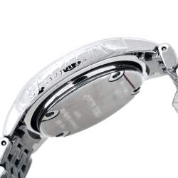 Pre Owned Balmain Silver Stainless Steel Diamond Eclipse 3291 Women's Wristwatch 34 mm