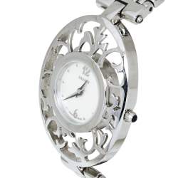 Pre Owned Balmain White Mother of Pearl Stainless Steel 3071 Arabesques Quartz Women's Wristwatch 32MM