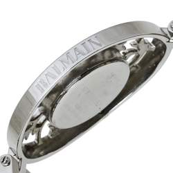 Pre Owned Balmain White Mother of Pearl Stainless Steel 3071 Arabesques Quartz Women's Wristwatch 32MM