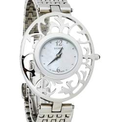 Pre Owned Balmain White Mother of Pearl Stainless Steel 3071 Arabesques Quartz Women's Wristwatch 32MM