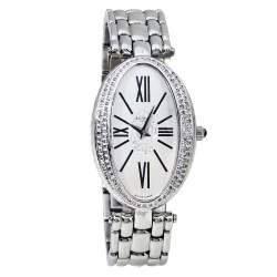 Pre Owned Balmain Silver Stainless Steel Diamonds Ovation Mini Women's Wristwatch 28 mm