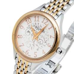 Pre Owned Balmain White Two-Tone Stainless Steel Balmain De Balmain II Mini Women's Wristwatch 29 mm