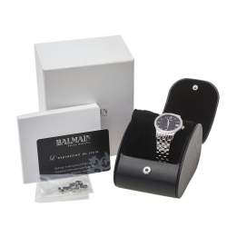 Pre Owned Balmain Black Stainless Steel Classic R Lady Automatic 3991 Women's Wristwatch 32 mm