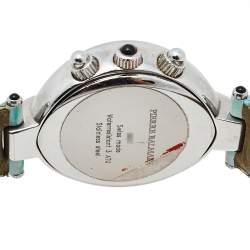 Pre Owned Balmain Mother Of Pearl Stainless Steel Leather Excessive Chrono 5831 Women's Wristwatch 32 mm