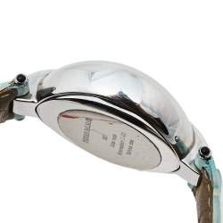 Pre Owned Balmain Mother Of Pearl Stainless Steel Leather Excessive Chrono 5831 Women's Wristwatch 32 mm