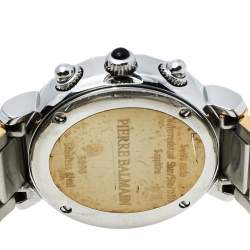 Pre Owned Balmain Silver Two-Tone Stainless Steel Madrigal Chrono 5898 Women's Wristwatch 35 mm