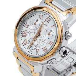 Pre Owned Balmain Silver Two-Tone Stainless Steel Madrigal Chrono 5898 Women's Wristwatch 35 mm