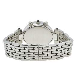 Pre Owned Balmain Silver Stainless Steel Diamond Chronograph Excessive 5831 Women's Wristwatch 32 mm